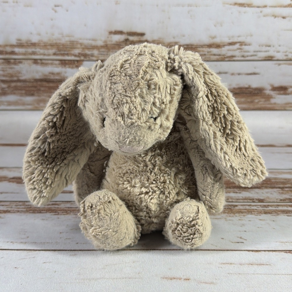 Jellycat Bashful Bunny Beige Medium Plush Rabbit Toy Well Loved Matted Used
